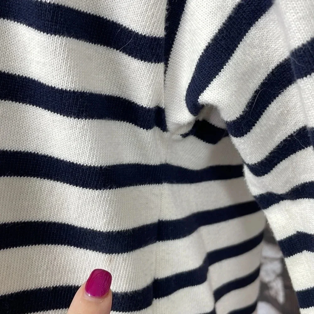Kate Spade Dress Nautical Stripe Navy Blue White Boatneck Pockets Size Small